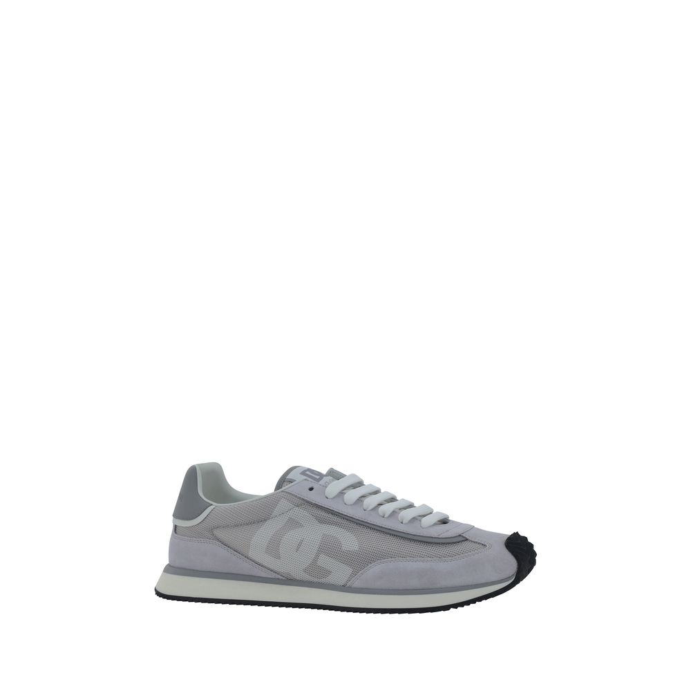 Dolce & Gabbana Gray Fabric Athletic Sneakers Dolce & Gabbana