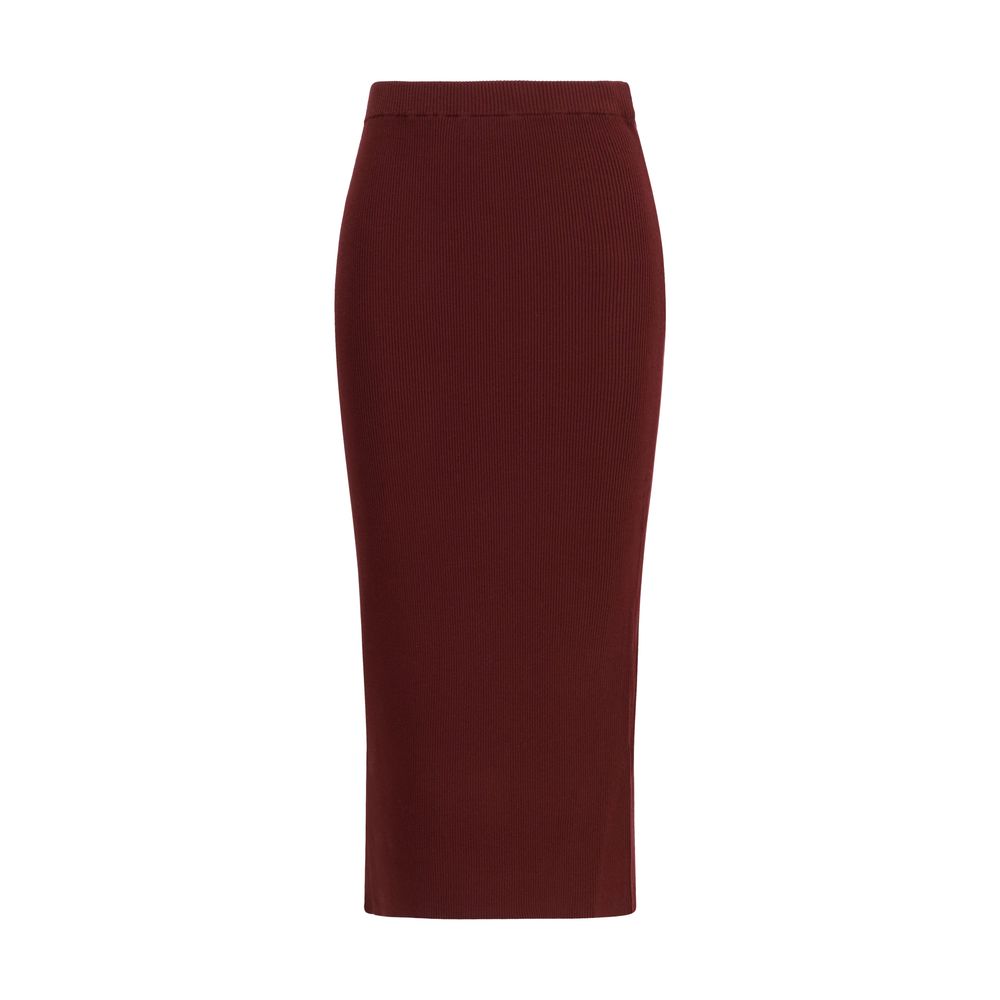 Max Mara Bordeaux Viscose Midi Skirt Max Mara