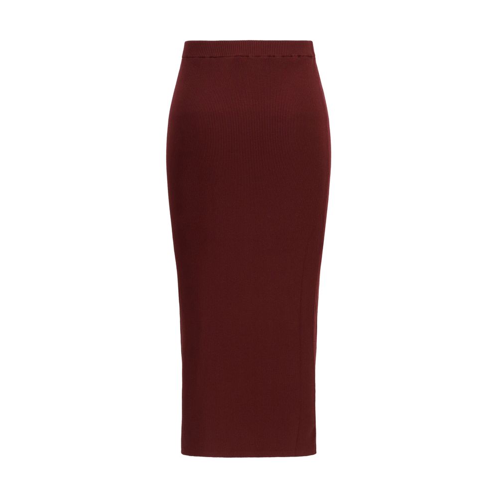 Max Mara Bordeaux Viscose Midi Skirt Max Mara