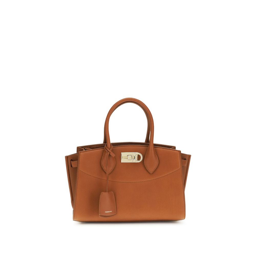 Ferragamo Brown Calf Leather Bos Taurus Handbag Ferragamo