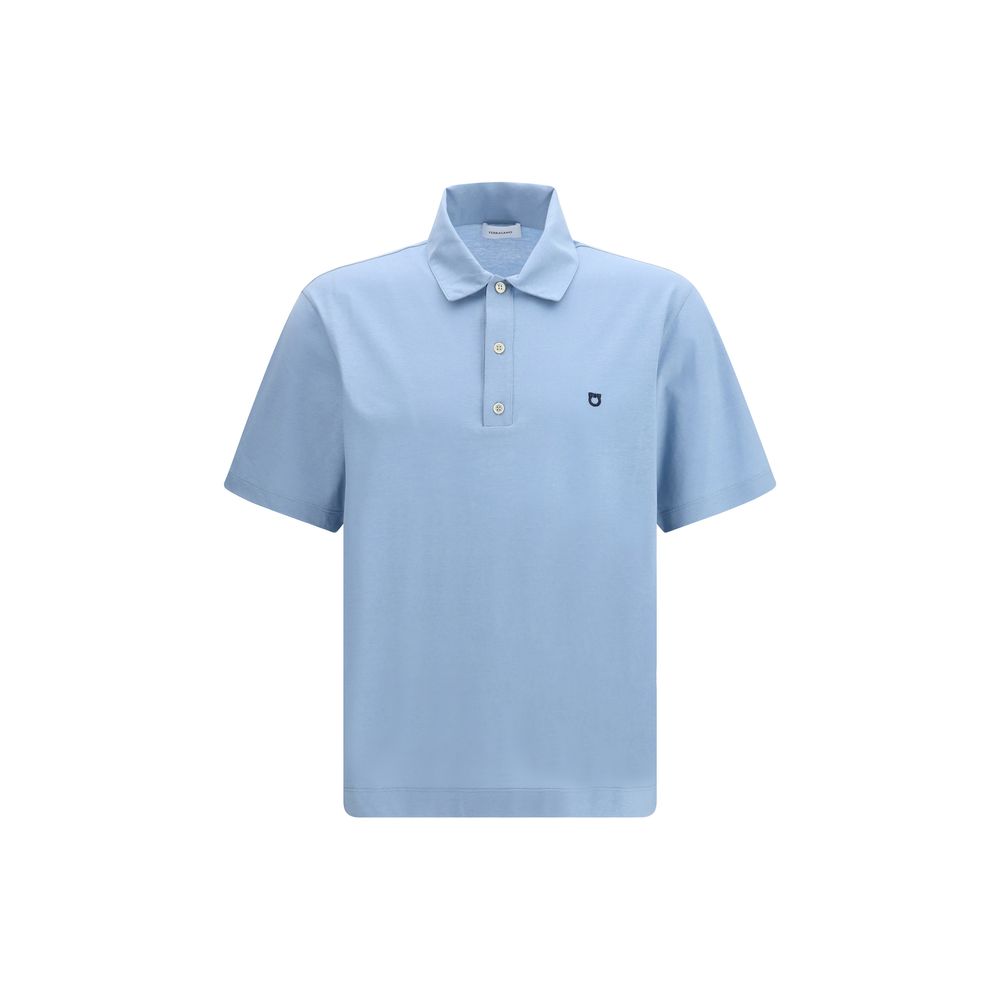Ferragamo Blue Cotton Polo Shirt Ferragamo