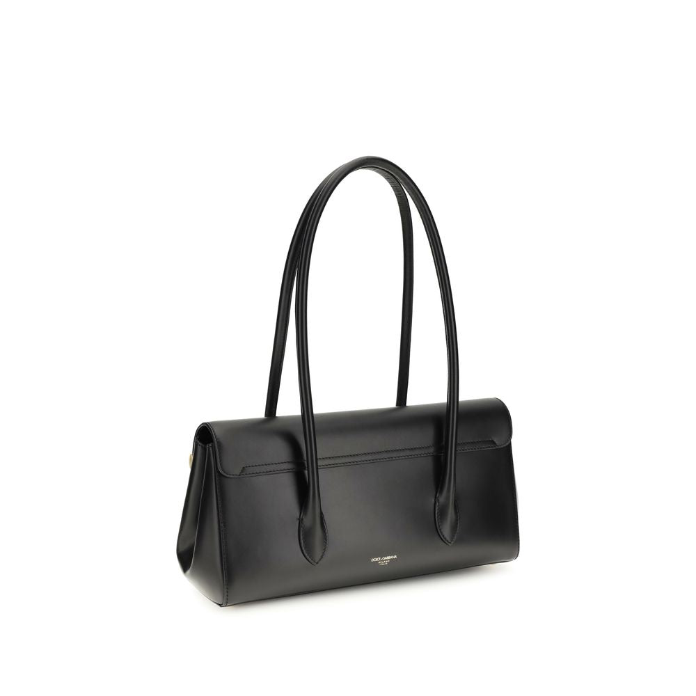 Dolce & Gabbana Black Calf Leather Bos Taurus Shoulder Bag Dolce & Gabbana