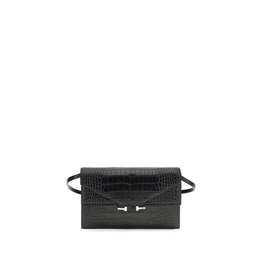 Tom Ford Black Calf Leather Bos Taurus Shoulder Bag Tom Ford