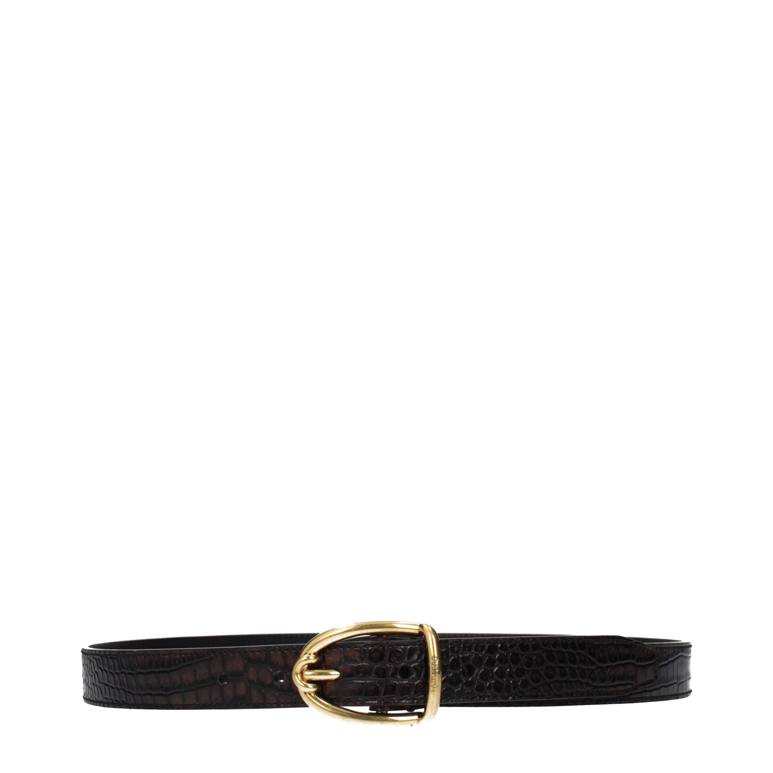 Tom Ford Brown Leather Regular Belt Tom Ford