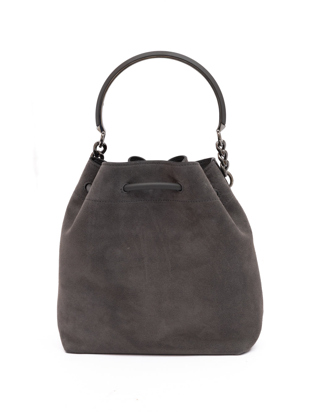 Jimmy Choo Dark Grey Bon Bon Suede Bucket Jimmy Choo