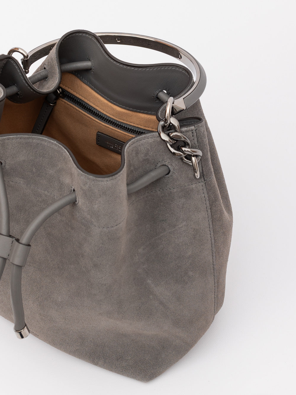 Jimmy Choo Dark Grey Bon Bon Suede Bucket Jimmy Choo