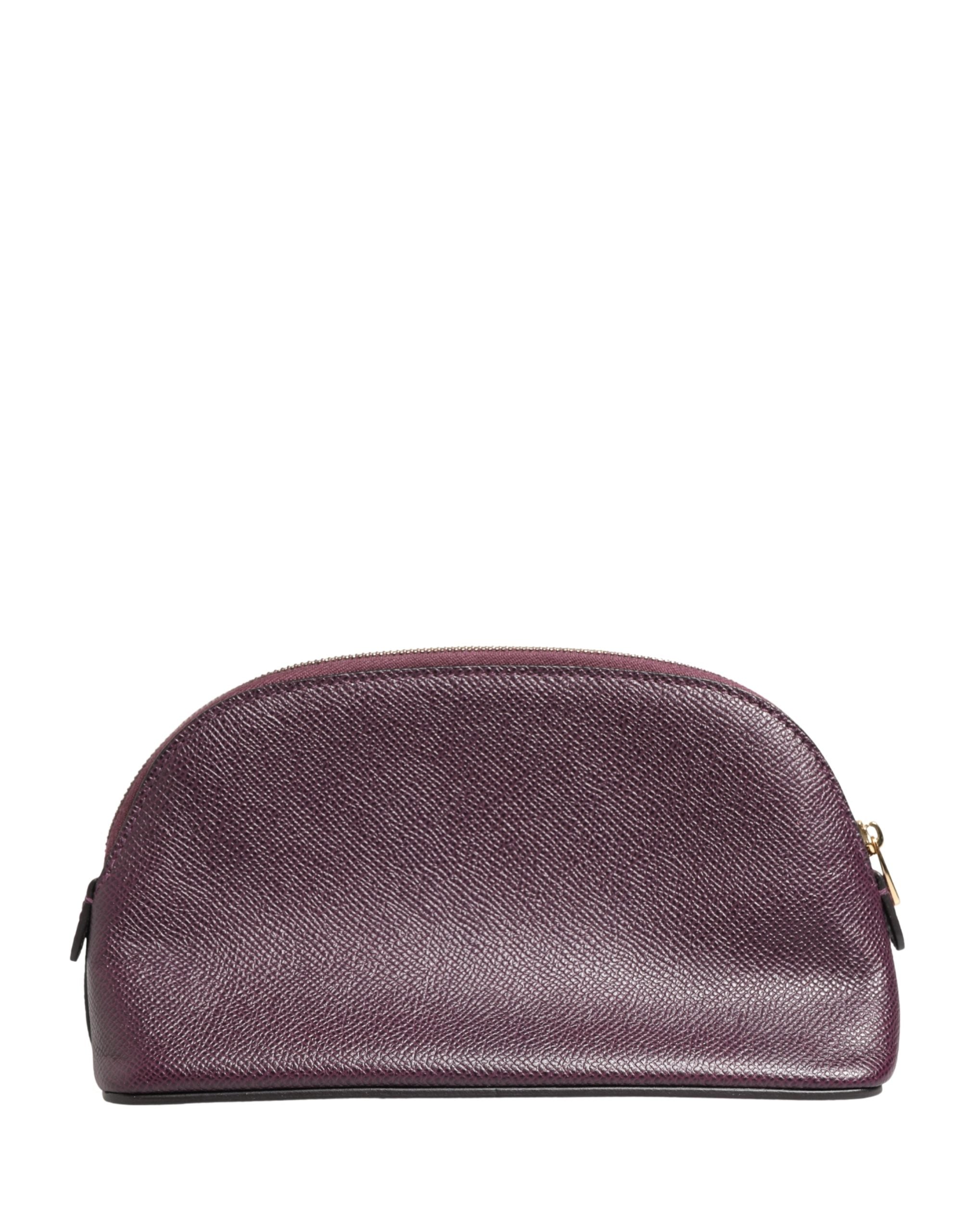 Dolce & Gabbana Dark Purple Leather DG Logo Zip Around Hand Purse Wallet Dolce & Gabbana