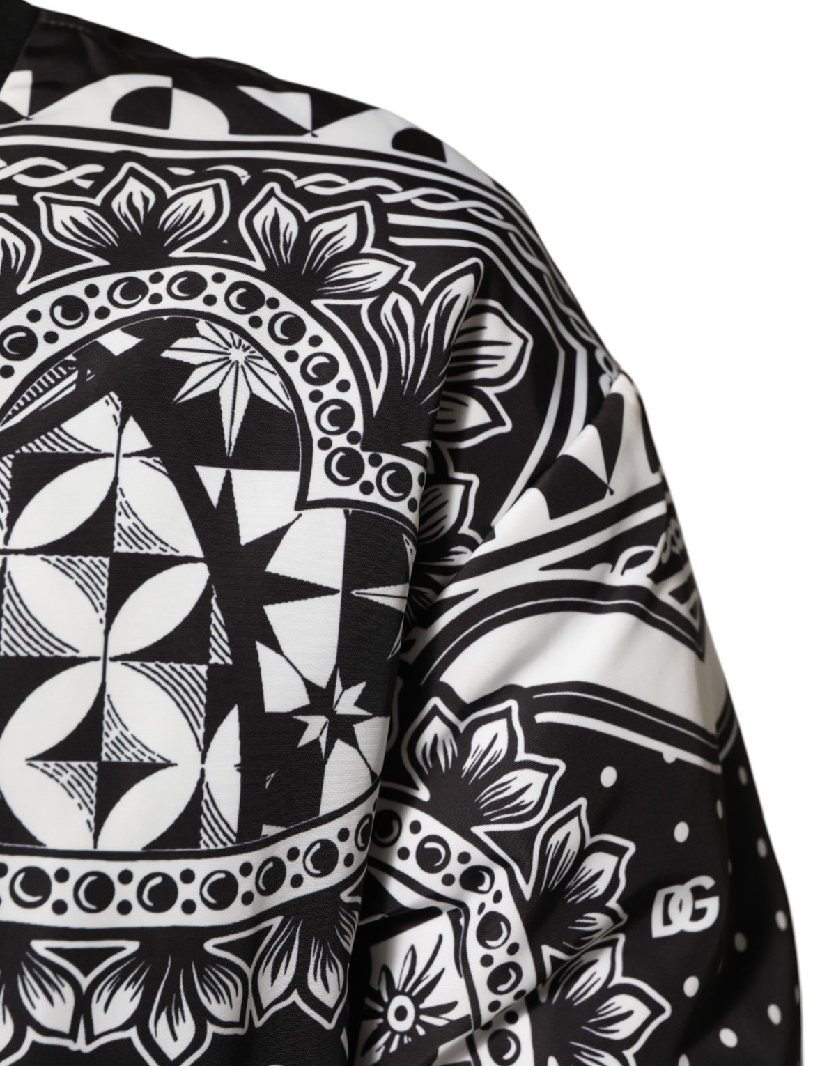 Dolce & Gabbana Black White BandanaPrint Men Bomber Jacket