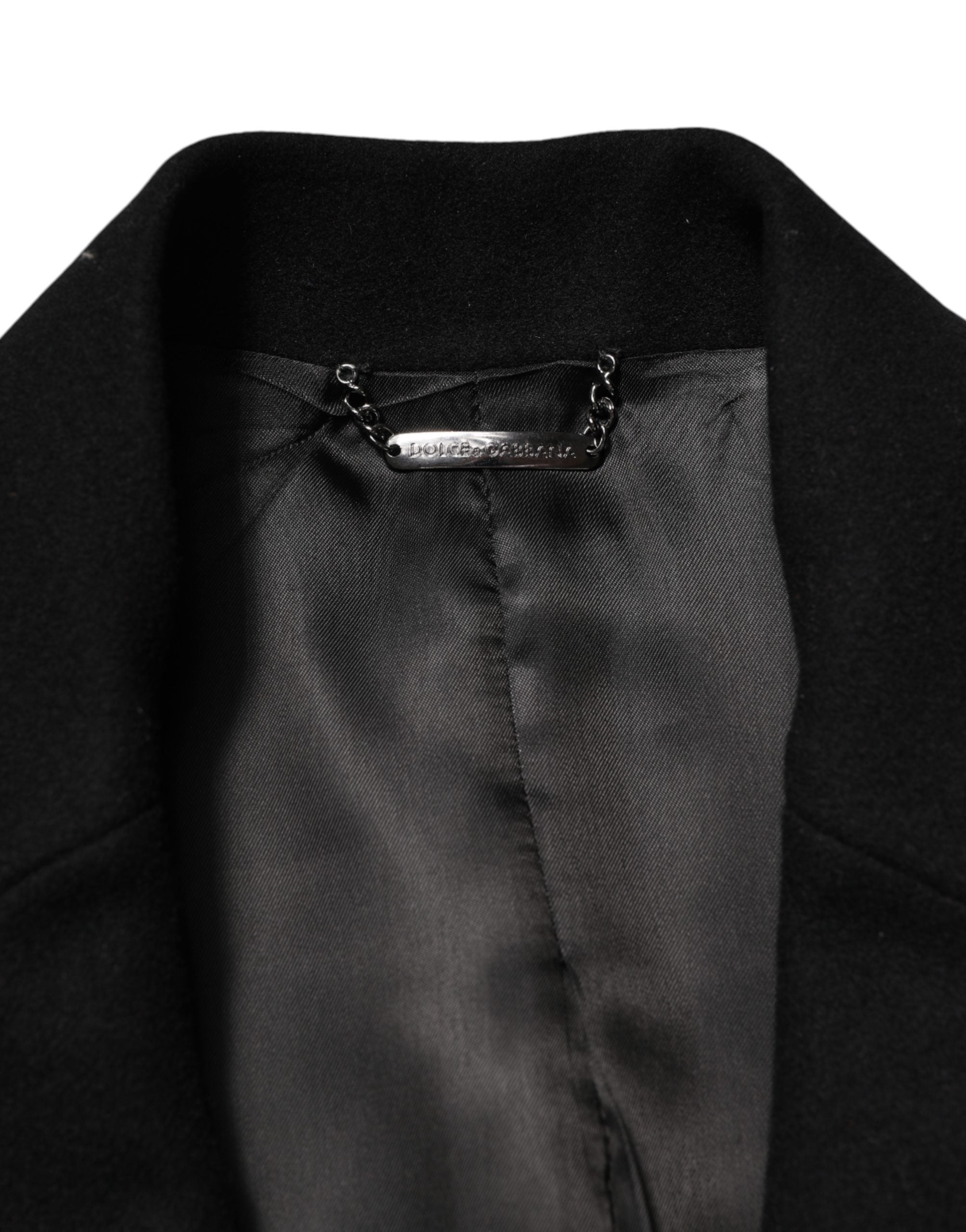Dolce & Gabbana Black Heraldic Patch Single Breasted Blazer Jacket Dolce & Gabbana