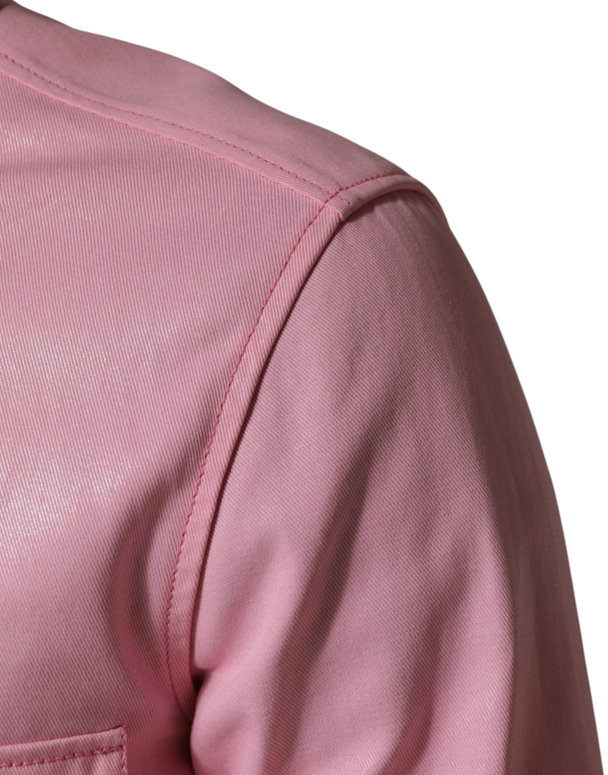 Dolce & Gabbana Pink Cotton Collared Men Button Down Shirt Dolce & Gabbana