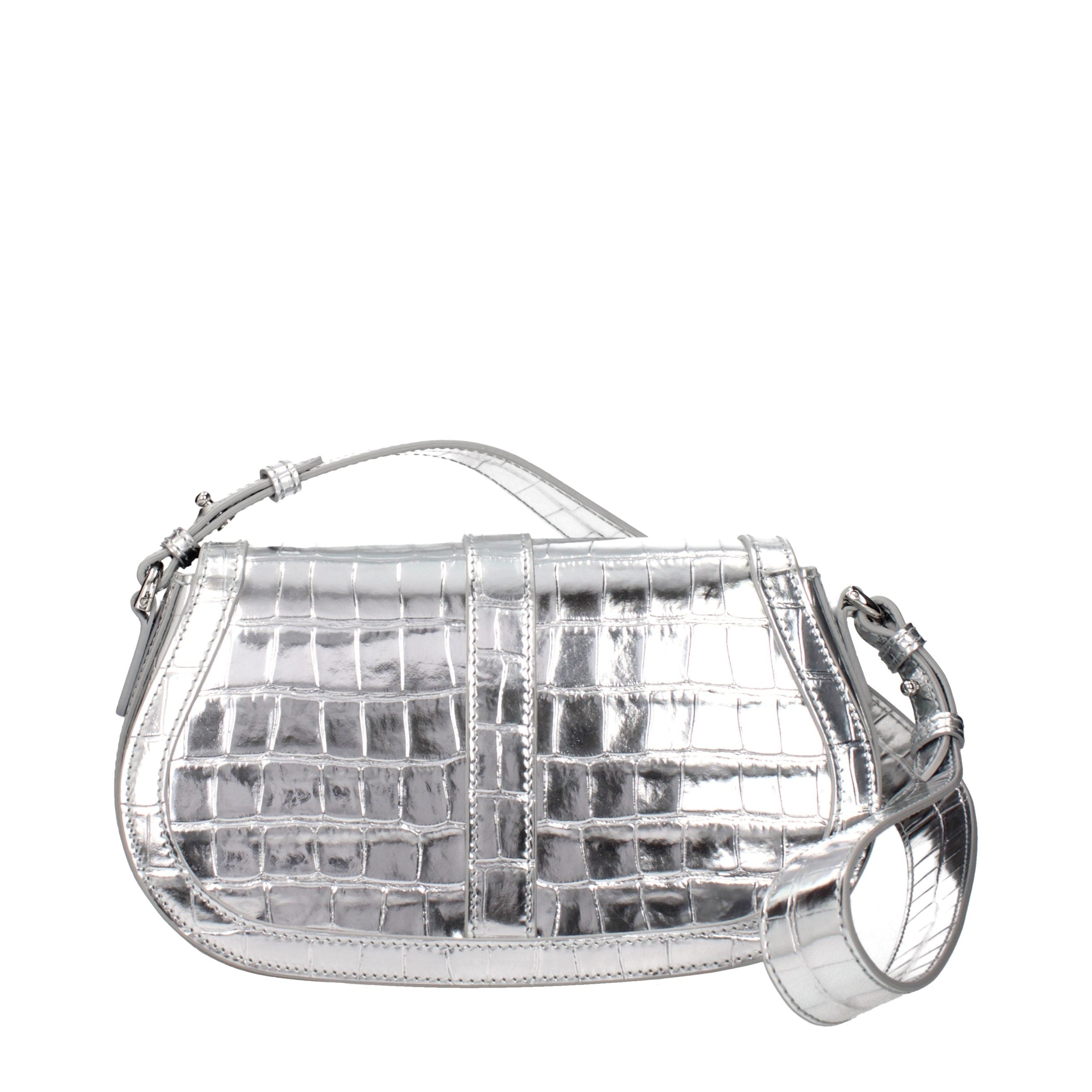Versace Gray Leather Shoulder Bag Versace