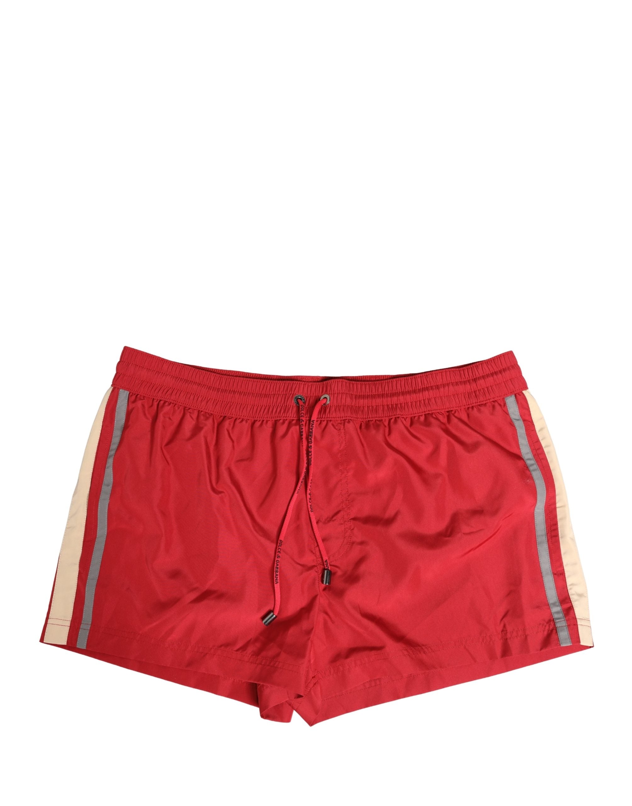 Dolce & Gabbana Red Polyester Men Drawstring Shorts Swimwear Dolce & Gabbana