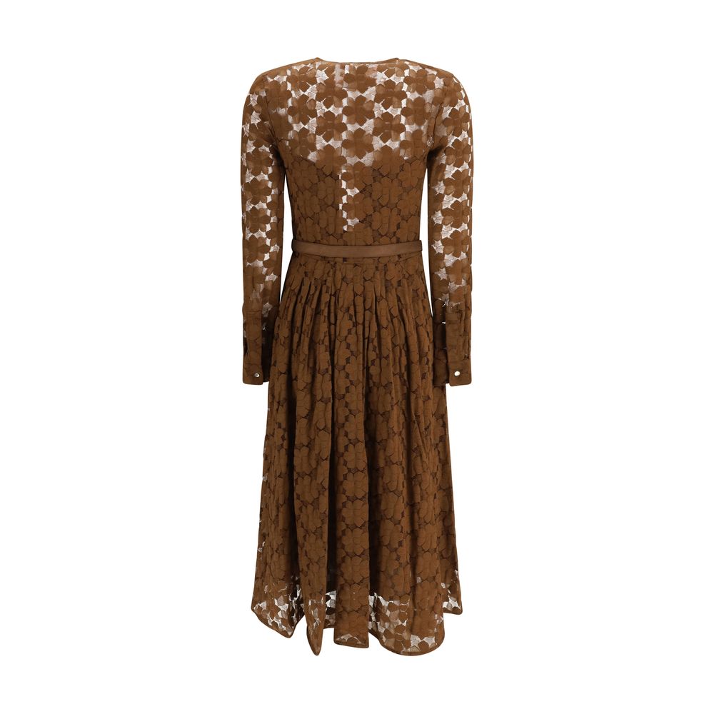 Max Mara Brown Polyamide Casual Dress Max Mara
