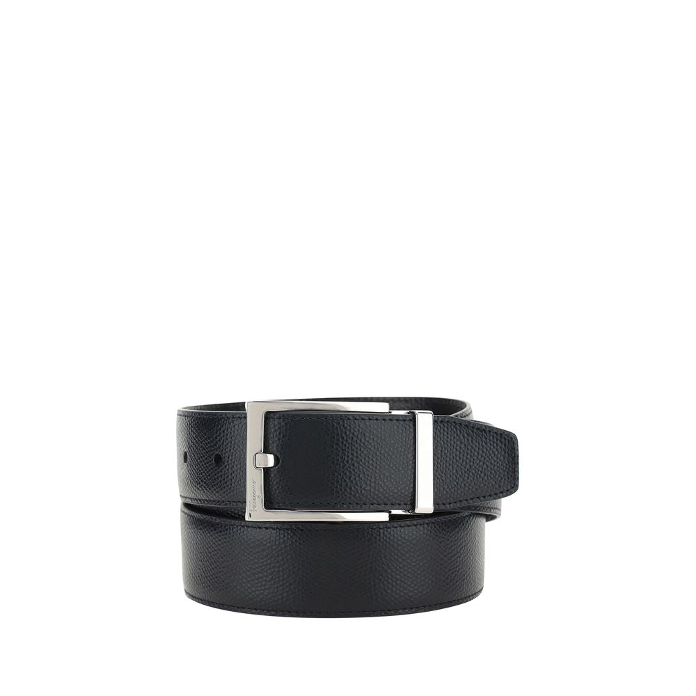 Ferragamo Black Calf Leather Bos Taurus Belt Ferragamo