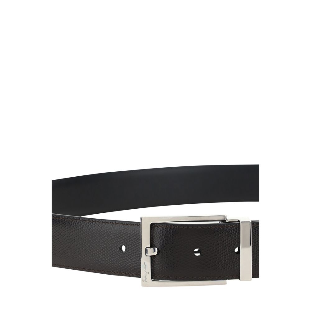 Ferragamo Black Calf Leather Bos Taurus Belt Ferragamo