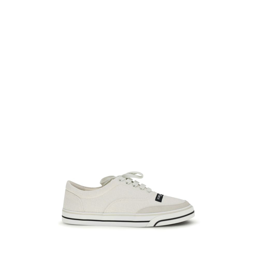Dolce & Gabbana White Linen Low Top Sneakers Dolce & Gabbana