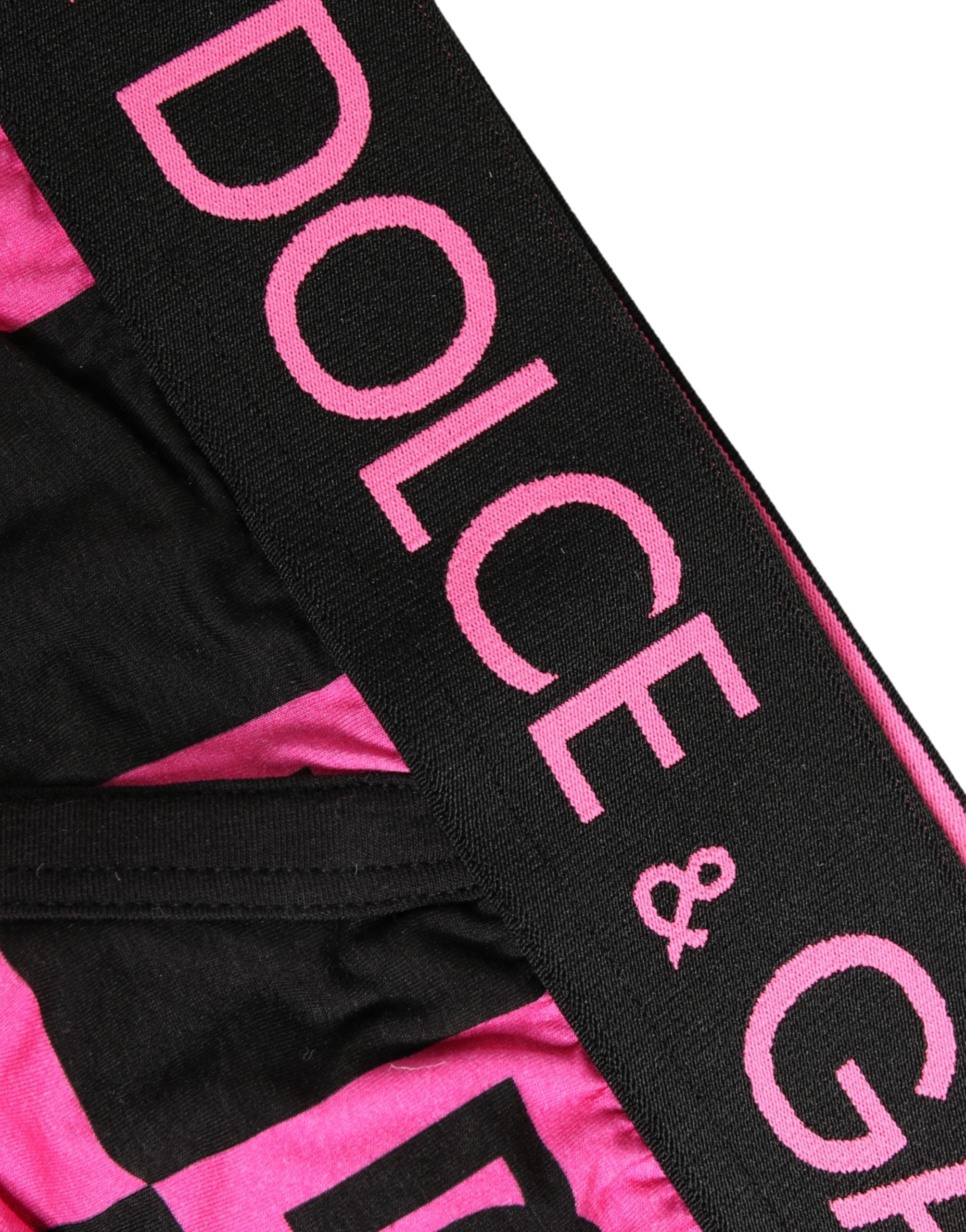Dolce & Gabbana Black Pink Logo Cotton Brando Brief Underwear Dolce & Gabbana