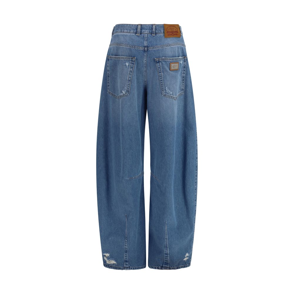 Dolce & Gabbana Blue Cotton Relaxed Fit Jeans Dolce & Gabbana