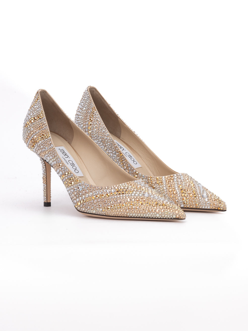 Jimmy Choo Gold Mix Crystal Love 85 Pumps Jimmy Choo