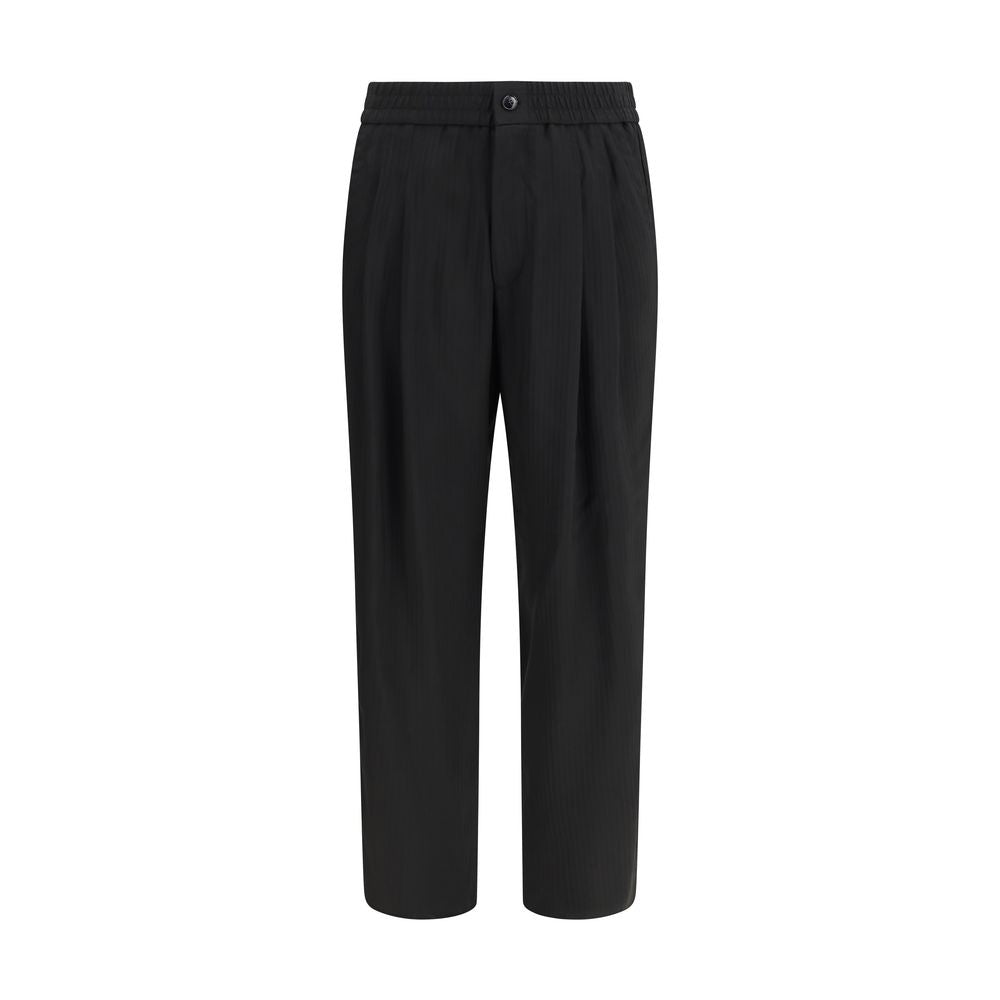 Giorgio Armani Black Viscose Casual Pants Giorgio Armani
