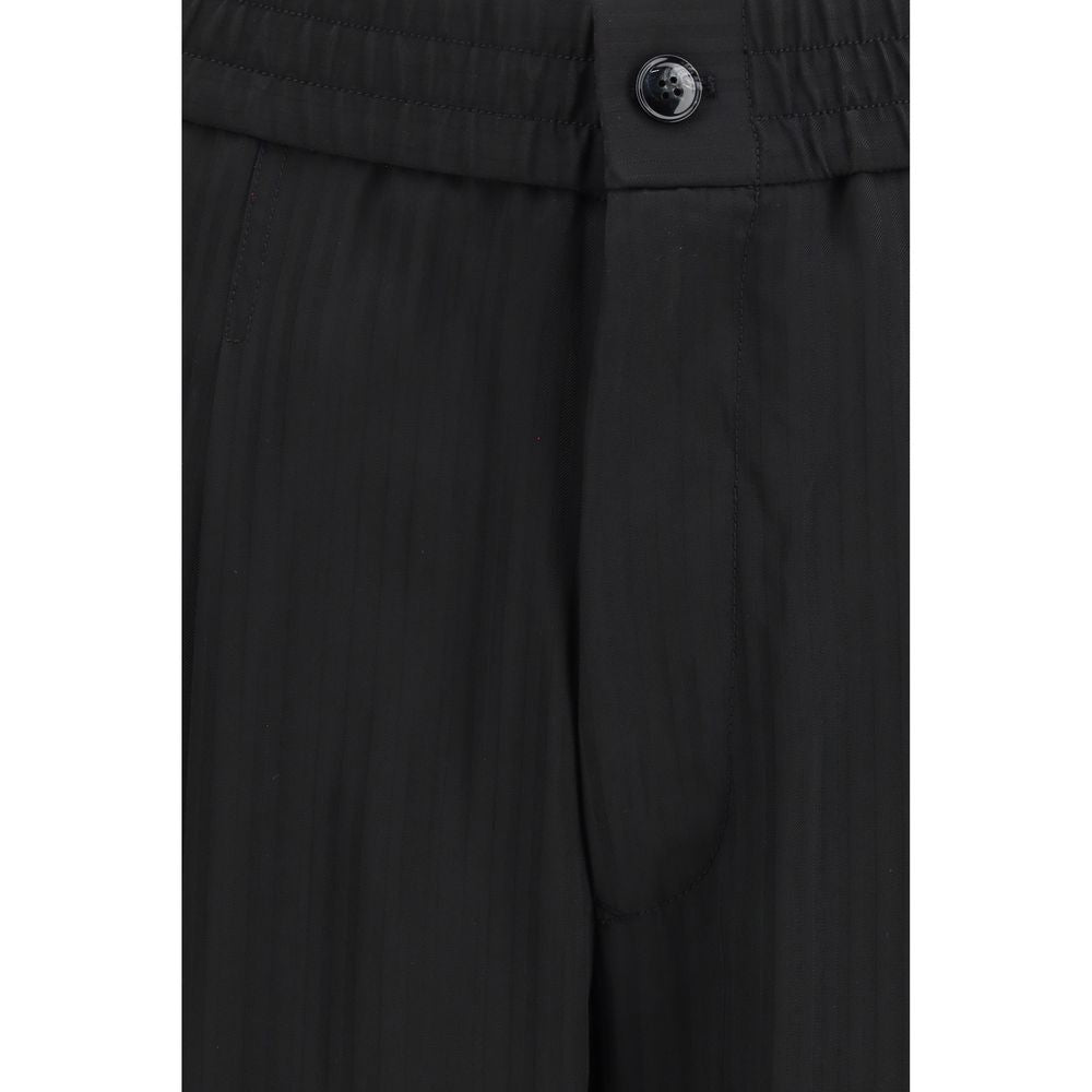 Giorgio Armani Black Viscose Casual Pants Giorgio Armani