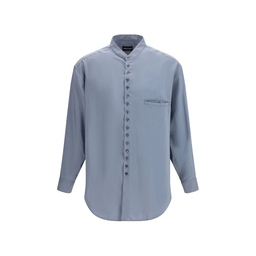 Giorgio Armani Gray Silk Shirt Giorgio Armani