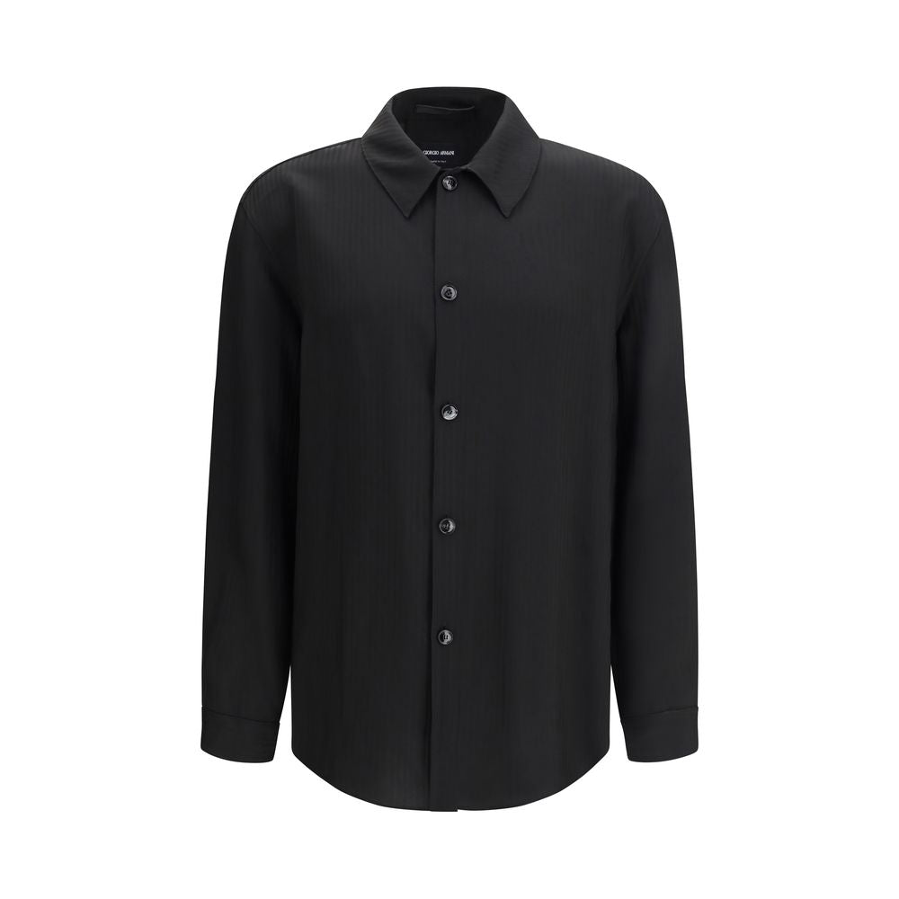 Giorgio Armani Black Viscose Dress Shirt Giorgio Armani