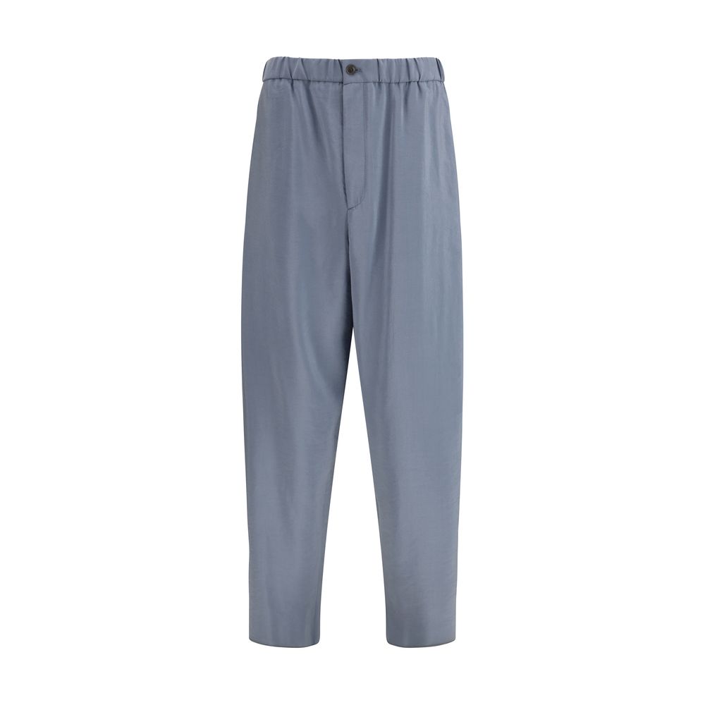 Giorgio Armani Gray Silk Casual Pants Giorgio Armani