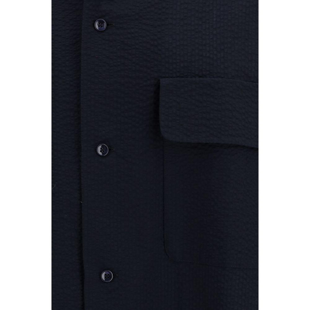 Giorgio Armani Blue Cotton Shirt Giorgio Armani