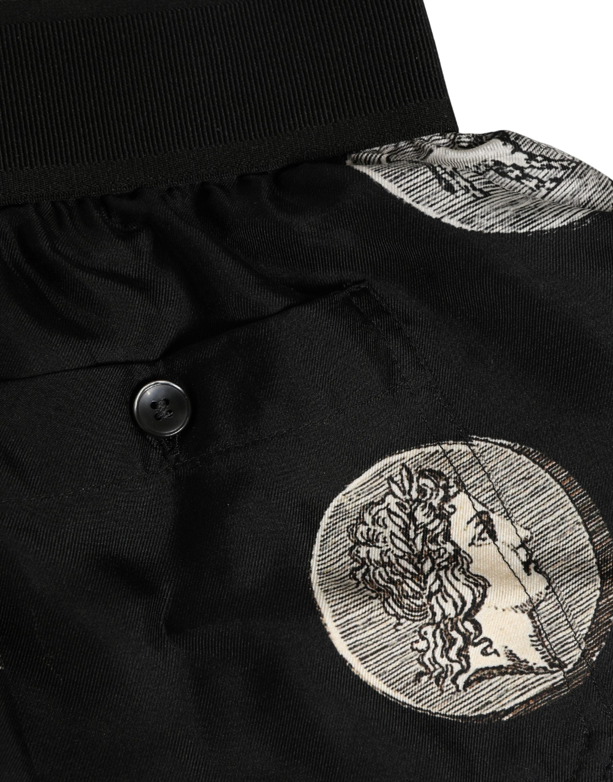 Dolce & Gabbana Black Ancient Coin Print Boxer Shorts Underwear Dolce & Gabbana