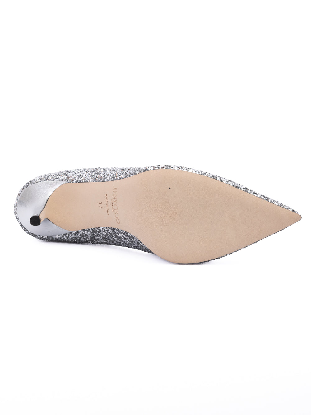 Jimmy Choo Silver Coarse Glitter Fabric Agnes Pumps Jimmy Choo