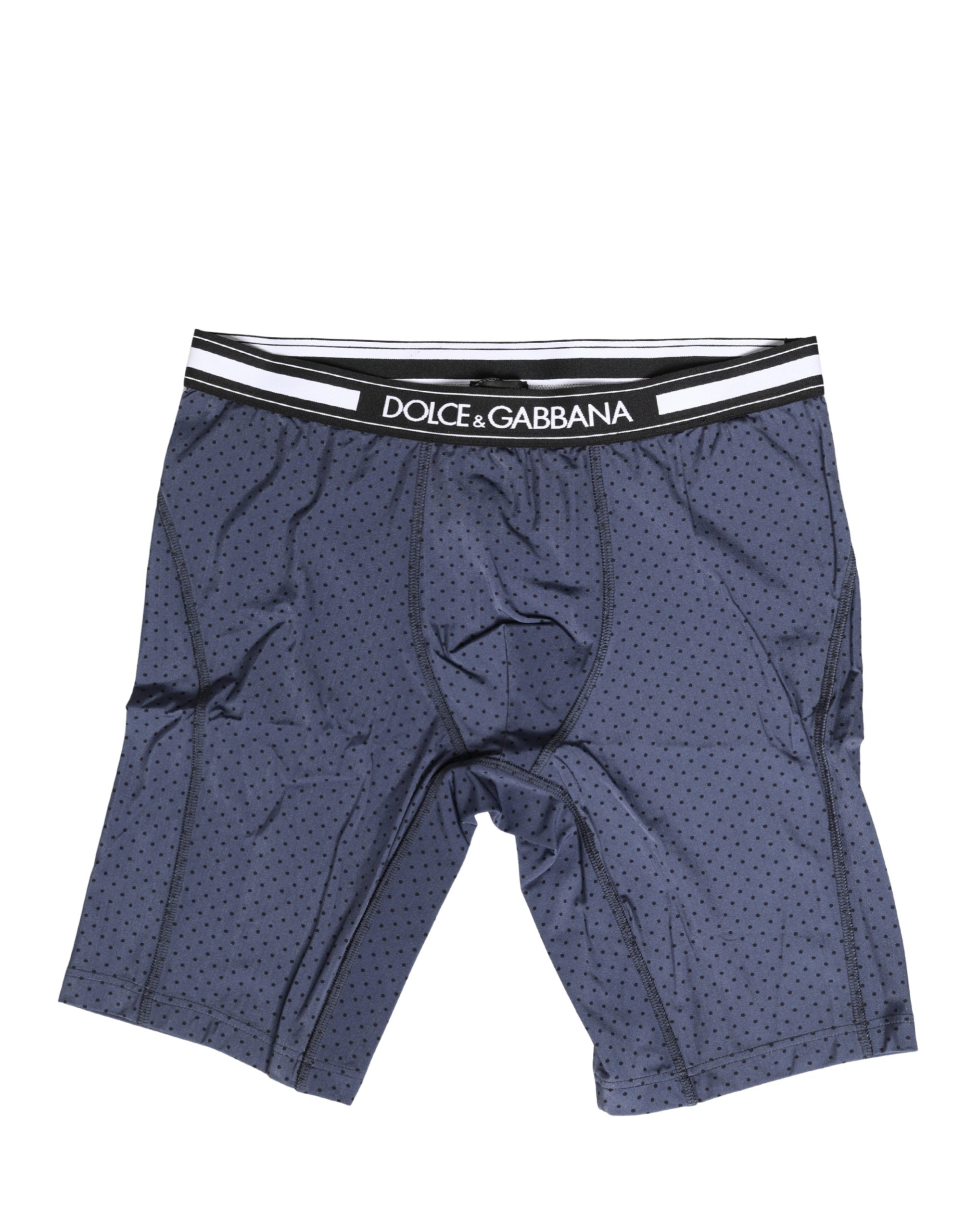 Dolce & Gabbana Dark Blue Polka Dots Men Bike Shorts Underwear Dolce & Gabbana