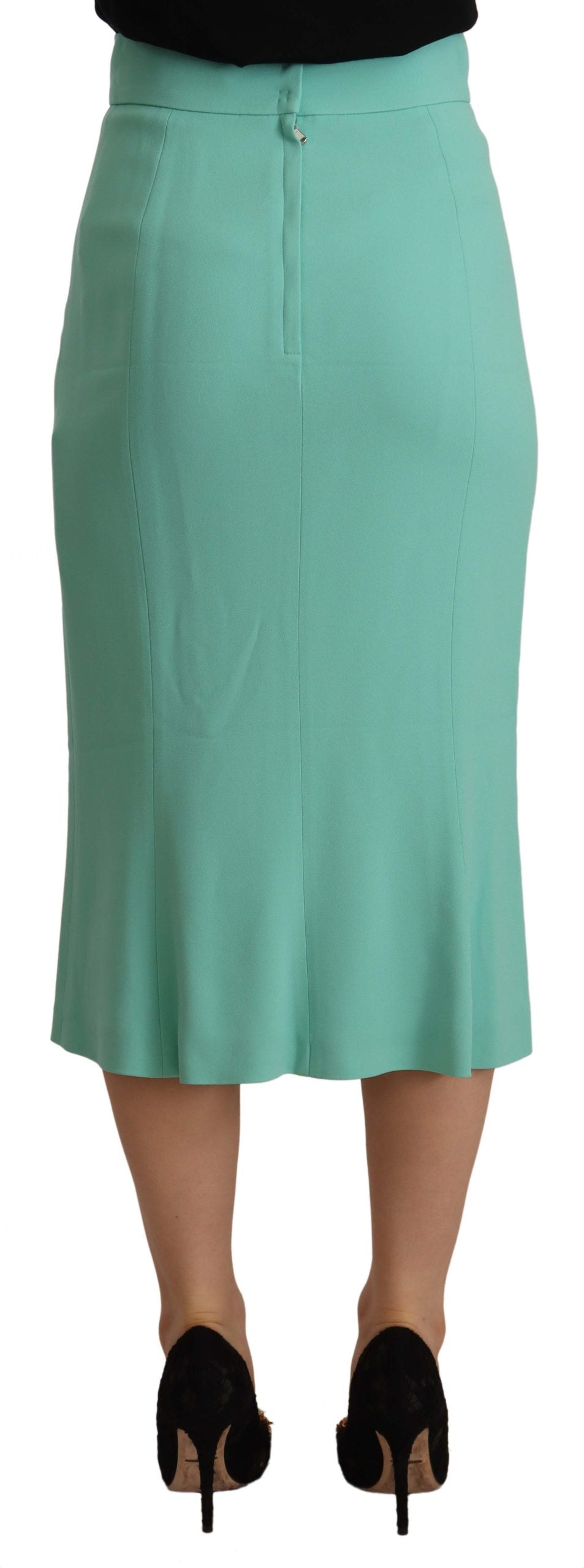 Dolce & Gabbana Mint Green Viscose Pencil Cut Midi Skirt Dolce & Gabbana