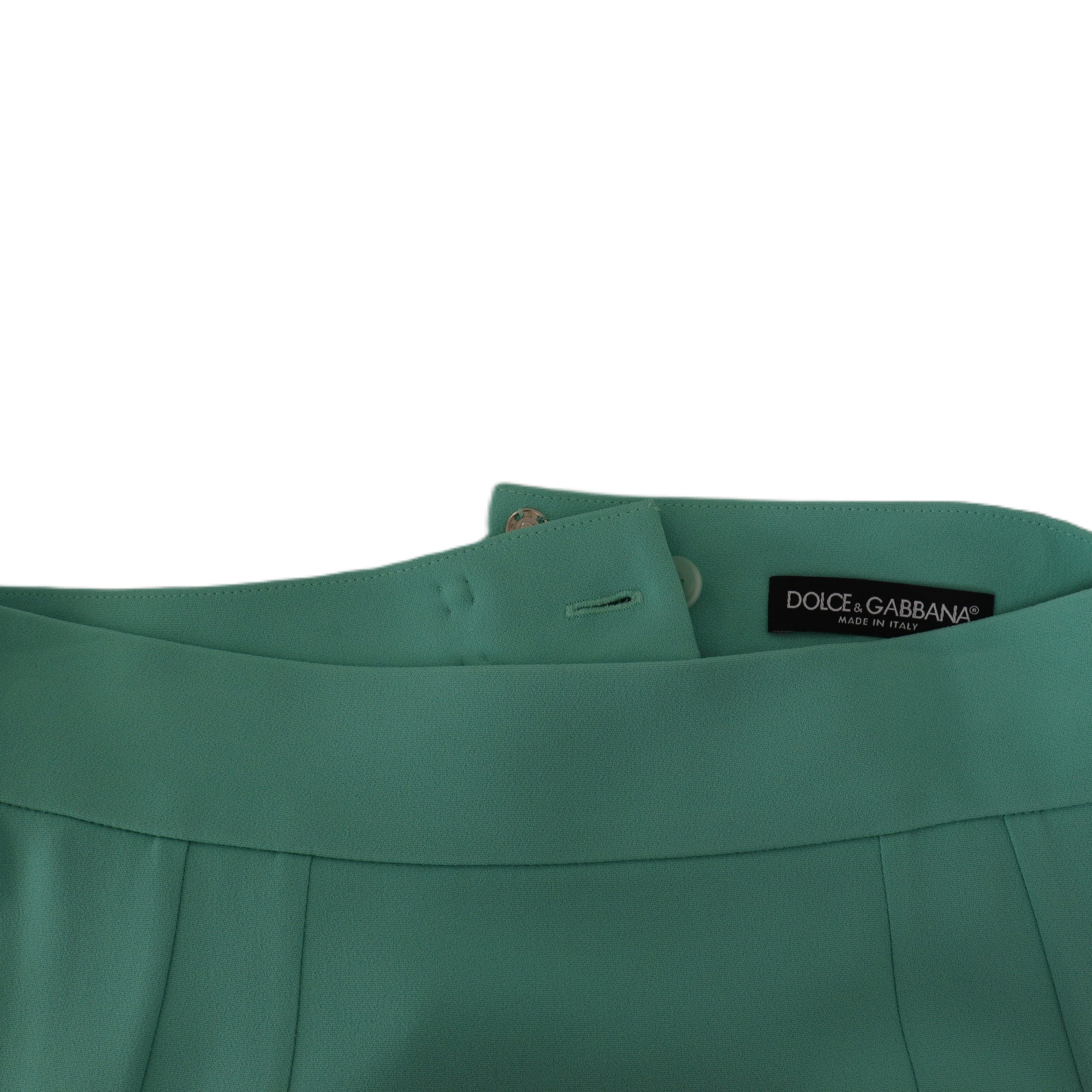 Dolce & Gabbana Mint Green Viscose Pencil Cut Midi Skirt Dolce & Gabbana