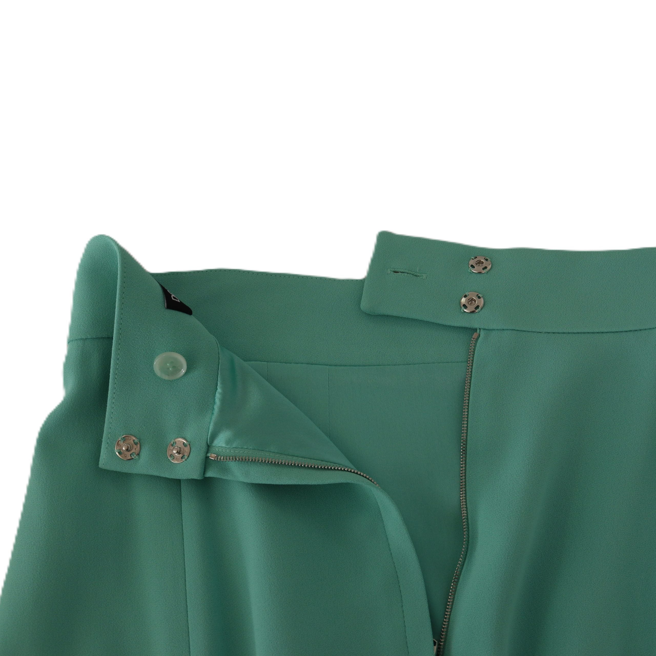 Dolce & Gabbana Mint Green Viscose Pencil Cut Midi Skirt Dolce & Gabbana