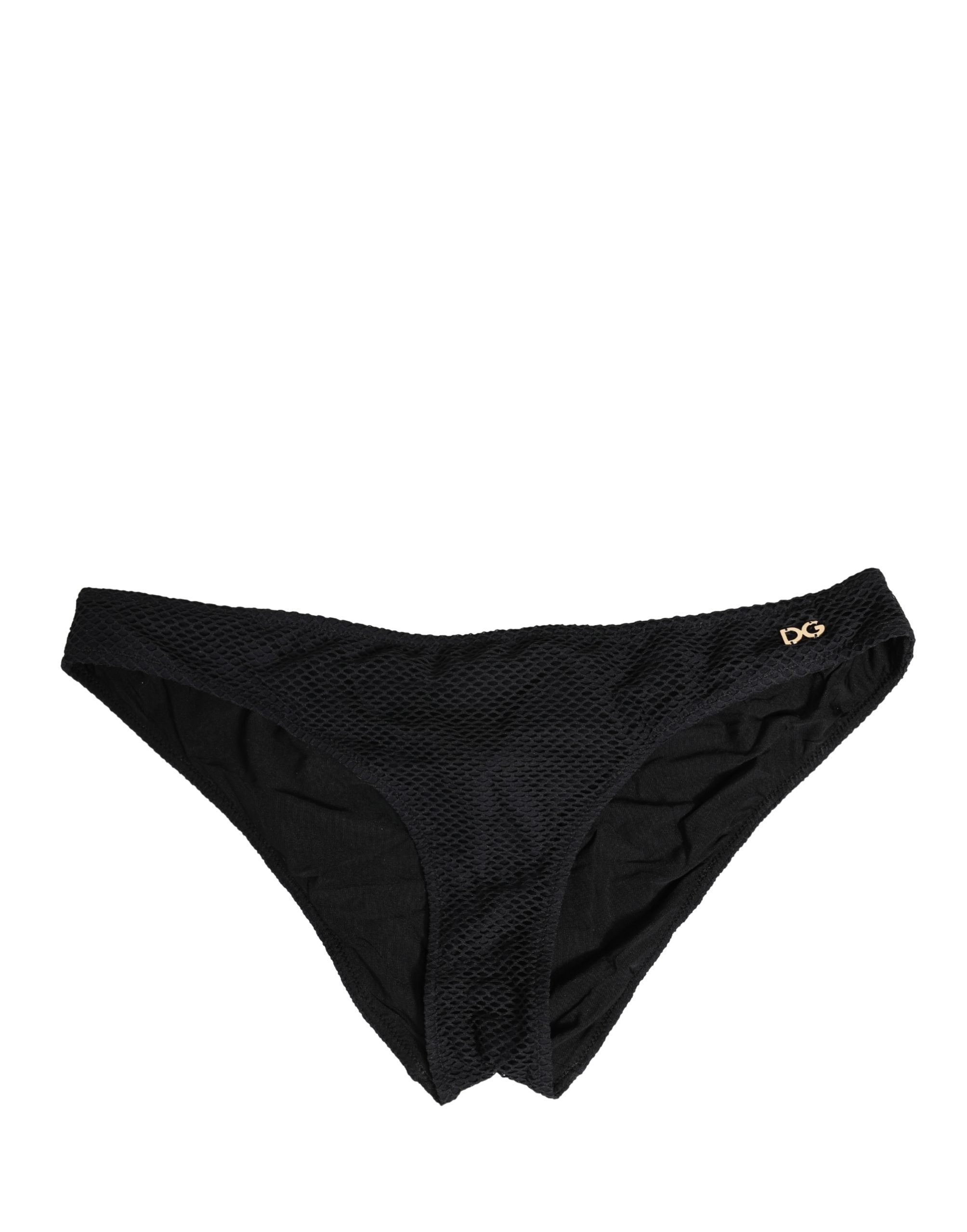 Dolce & Gabbana Black Nylon DG Logo Plaque Regular Brief Underwear Dolce & Gabbana