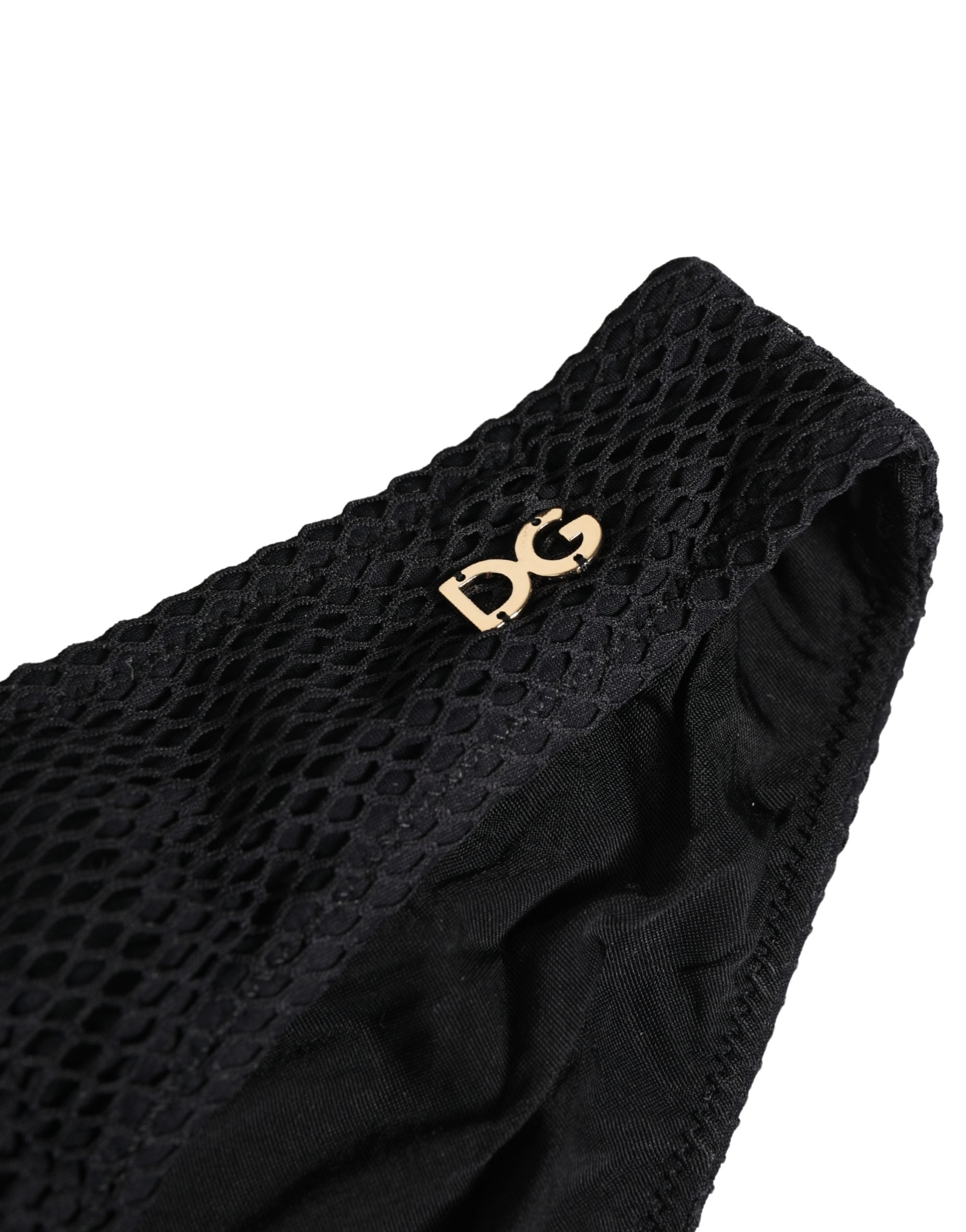 Dolce & Gabbana Black Nylon DG Logo Plaque Regular Brief Underwear Dolce & Gabbana
