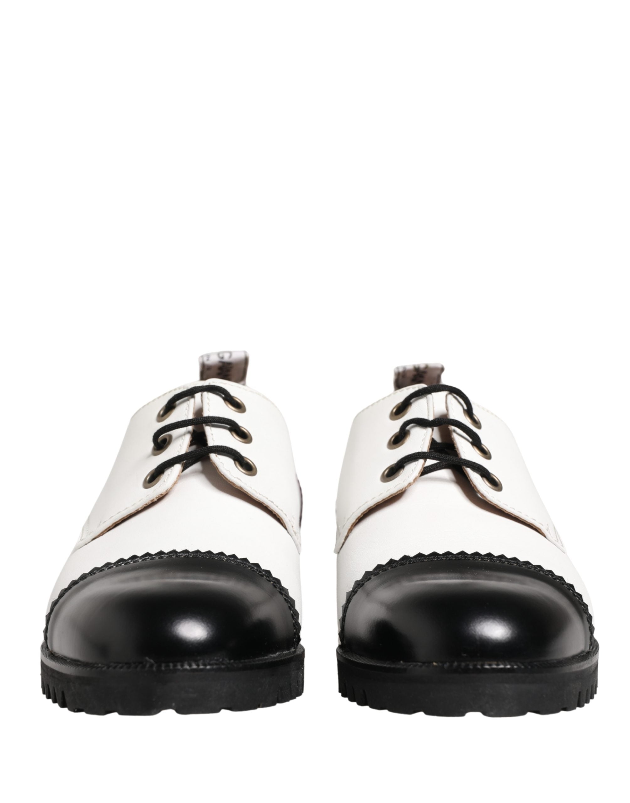 Cesare Paciotti Black White Leather Derby Shoes Cesare Paciotti