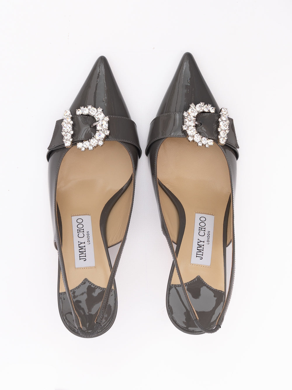 Jimmy Choo Storm Grey Patent Leather Chery SB 65 Pumps Jimmy Choo