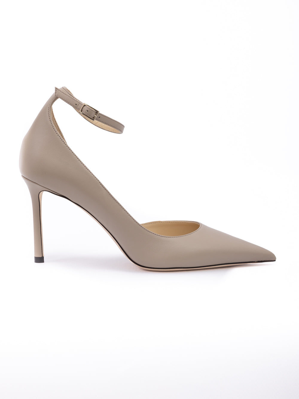 Jimmy Choo Taupe Grey Calf Leather Leona 85 Pumps Jimmy Choo