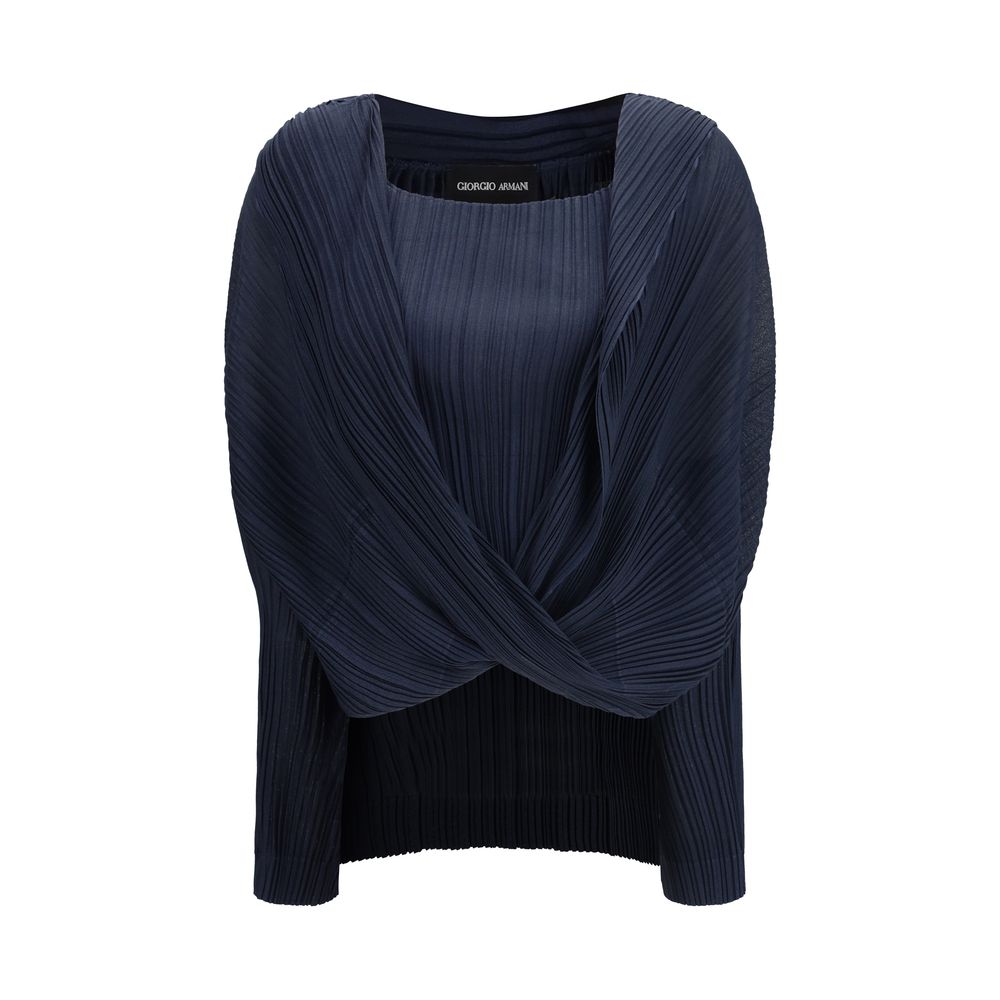 Giorgio Armani Blue Viscose Blouse Giorgio Armani