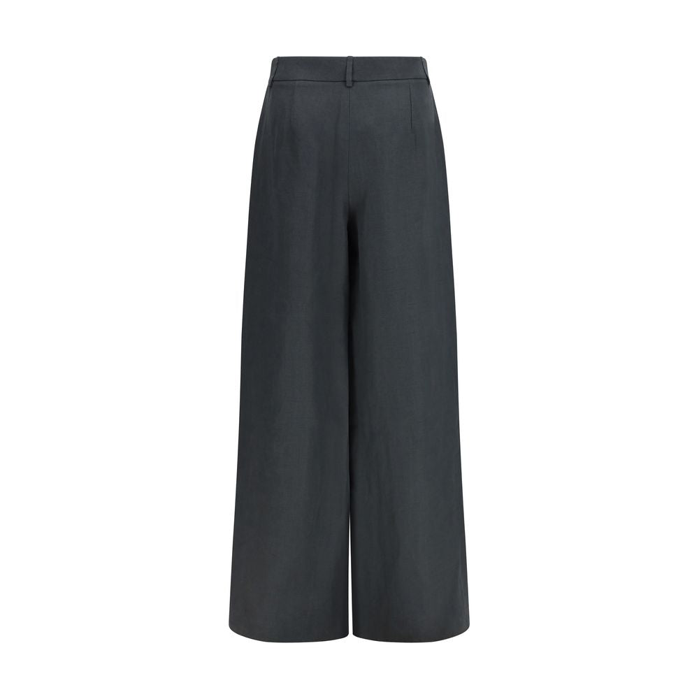 Giorgio Armani Gray Linen Casual Pants Giorgio Armani