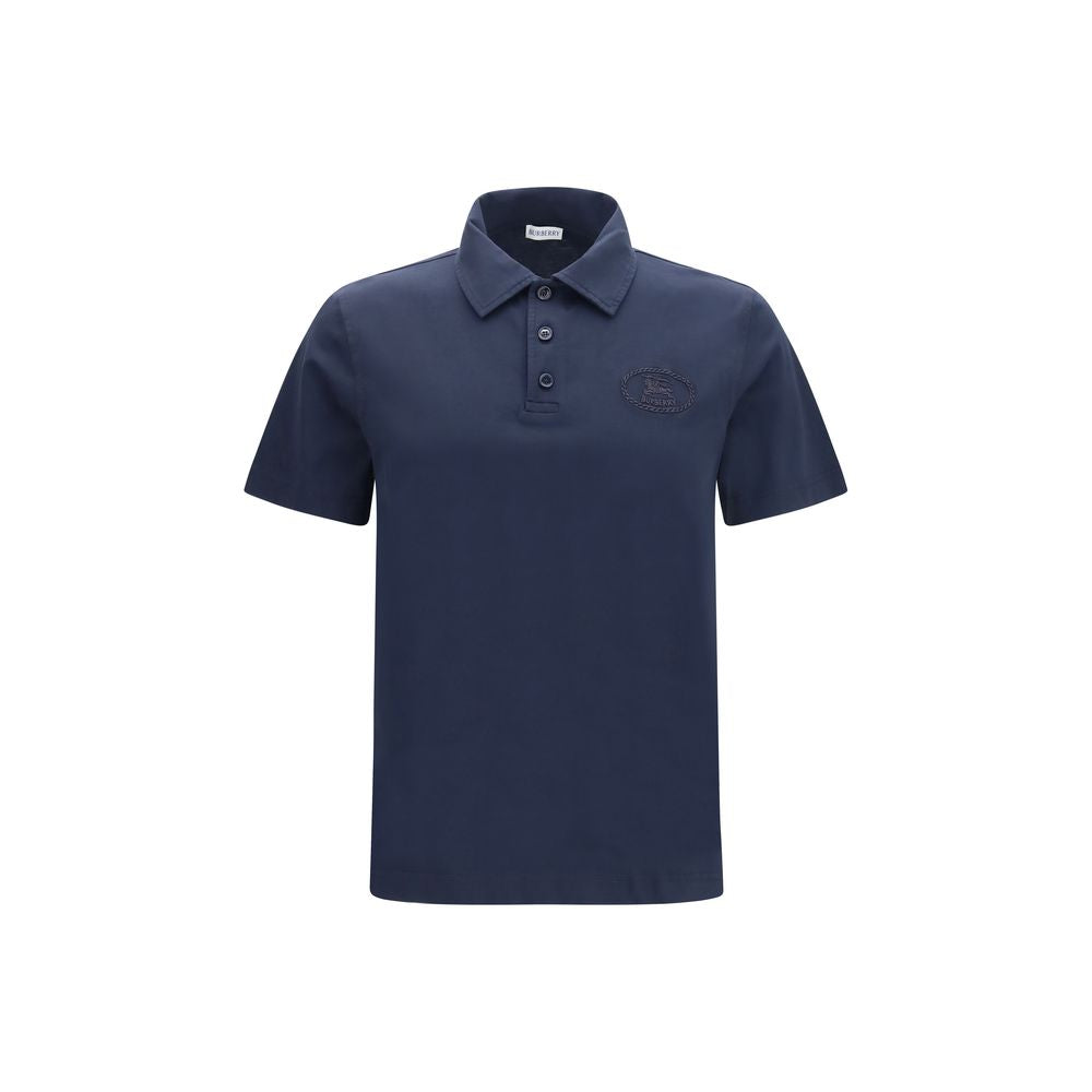 Burberry Blue Cotton Polo Shirt Burberry