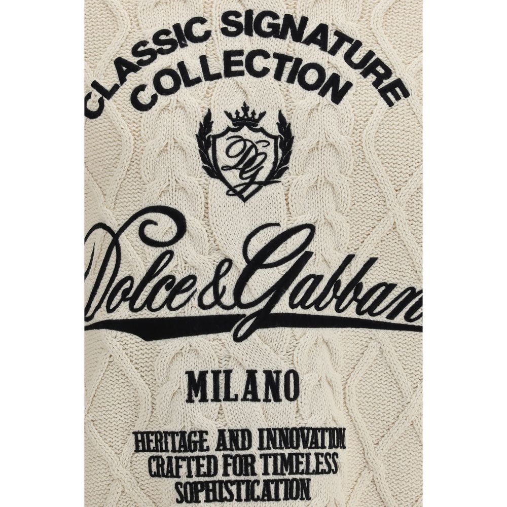 Dolce & Gabbana Beige Cotton Sweatshirt Dolce & Gabbana