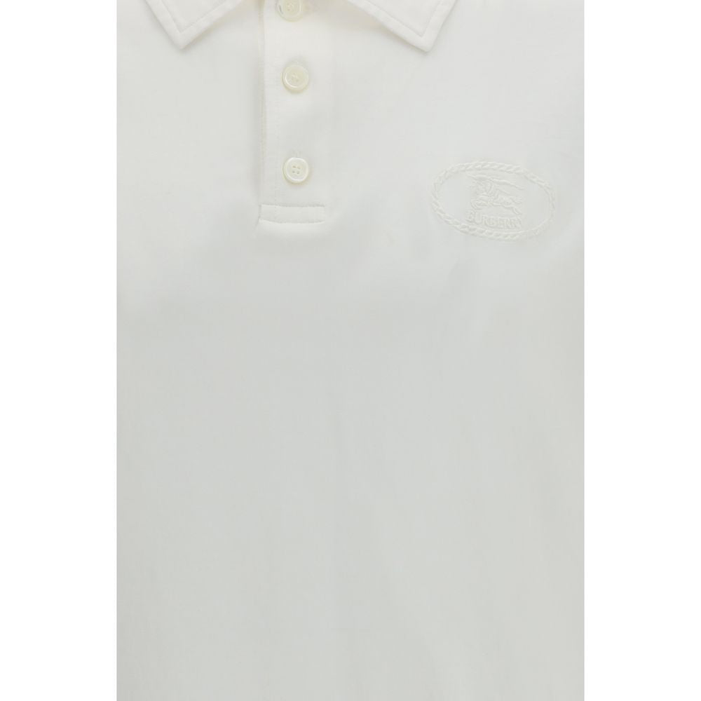 Burberry White Cotton Polo Shirt Burberry