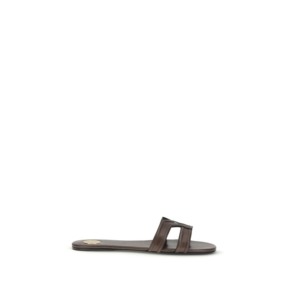 Saint Laurent Brown Calf Leather Bos Taurus Sandals Saint Laurent