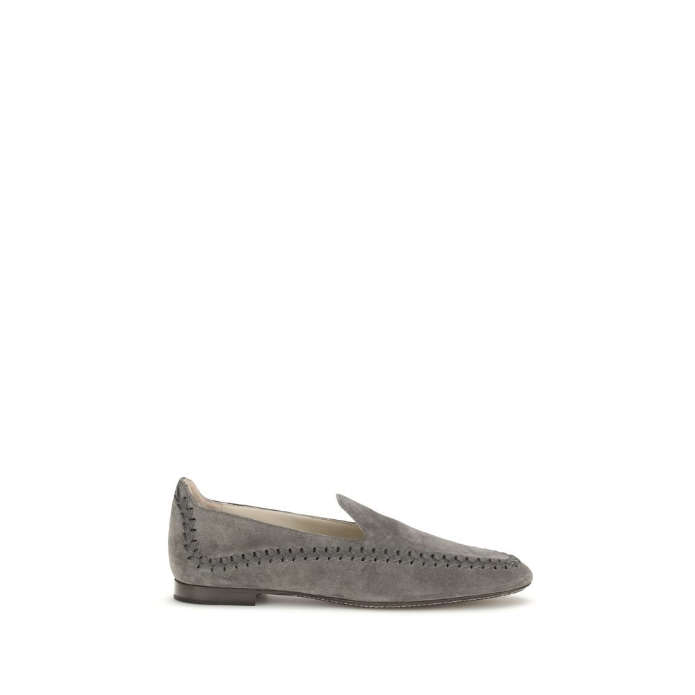 Giorgio Armani Gray Calf Leather Bos Taurus Slip-On Loafers Giorgio Armani
