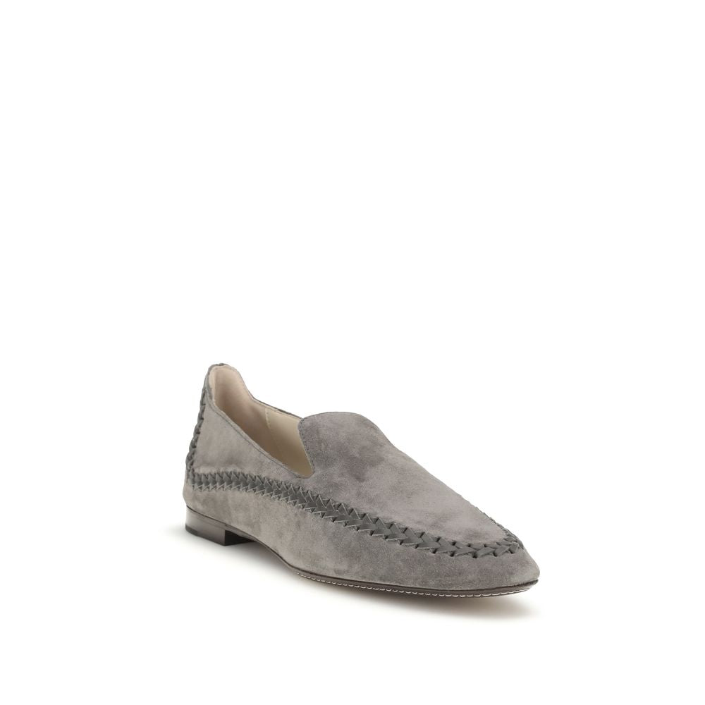 Giorgio Armani Gray Calf Leather Bos Taurus Slip-On Loafers Giorgio Armani