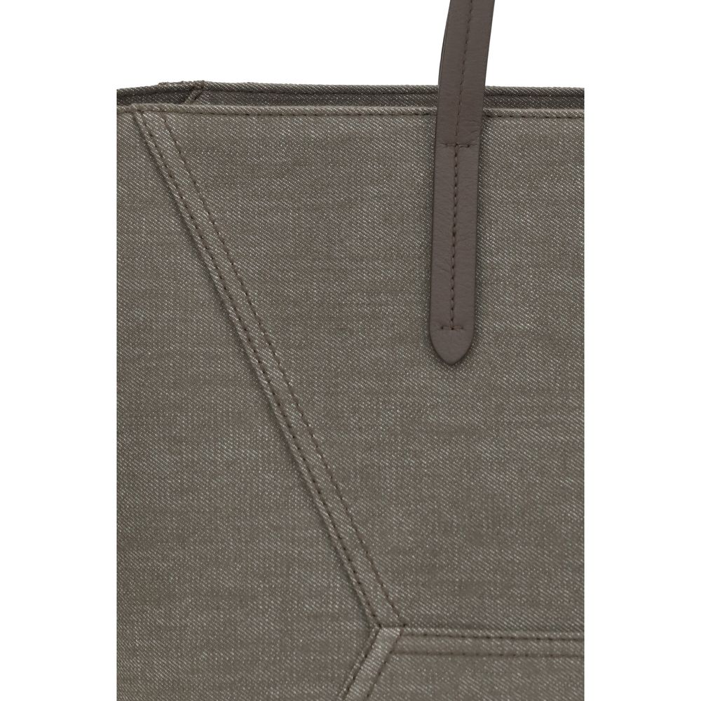 Brunello Cucinelli Brown Cotton Shoulder Bag Brunello Cucinelli