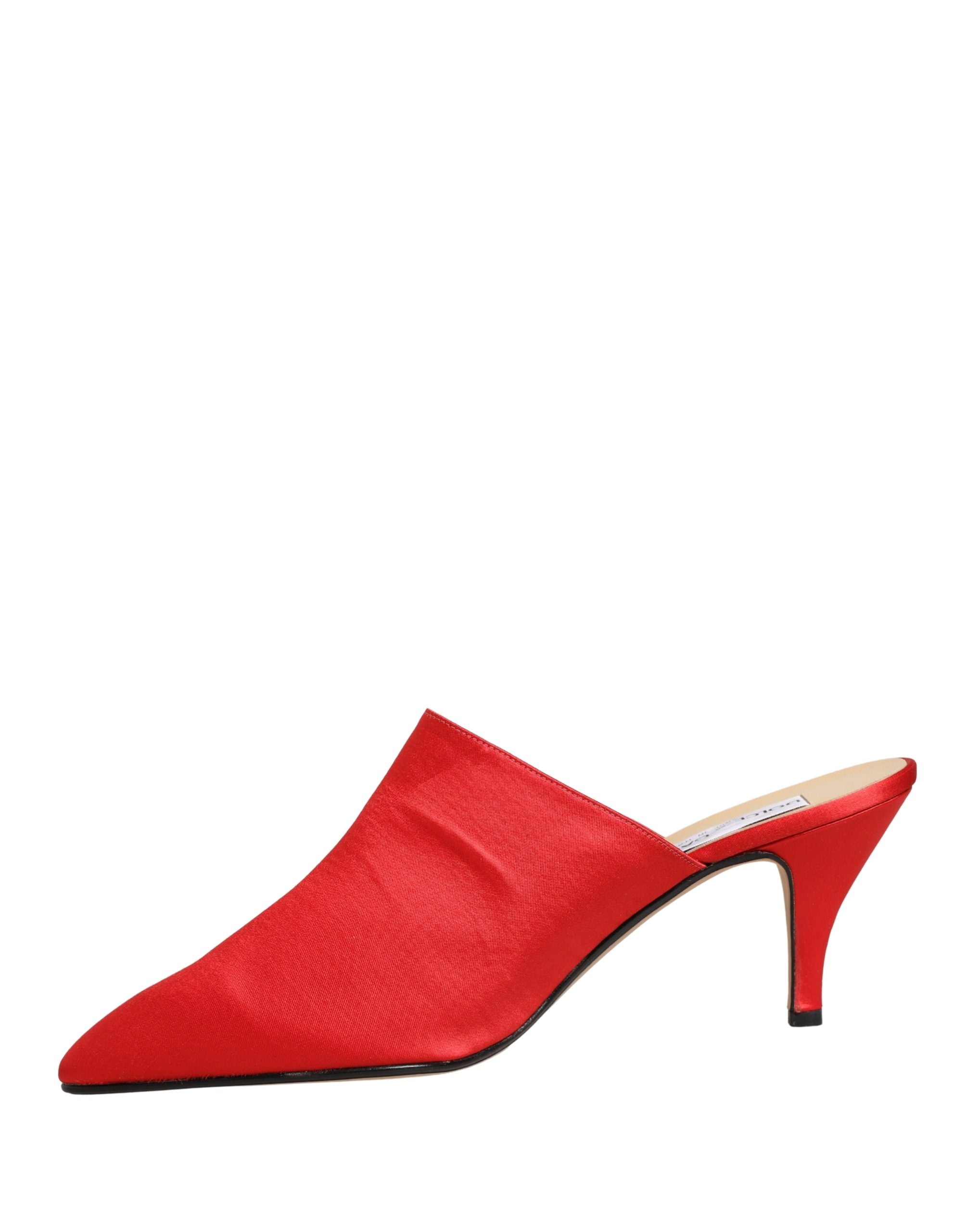Dolce & Gabbana Red Suede Heel Mule Shoes Dolce & Gabbana